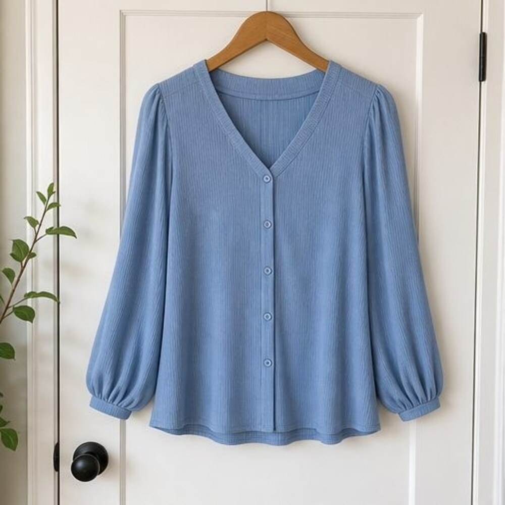 Blue Button Blouse